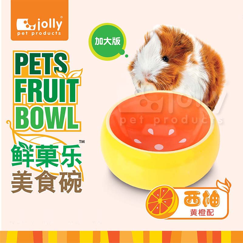 Jolly祖莉防翻防溅陶瓷食物碗兔子龙猫豚鼠加大食物碗小宠用品 - 图1