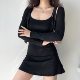 European and American style slim cardigan suspender dress two-piece set
