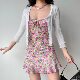 Go Girl Go ແບບ homemade ເອີຣົບແລະອາເມລິກາ cardigan ຕາຫນ່າງຊັ້ນນອກບາງໆສໍາລັບແມ່ຍິງ summer ແຂນສາມສ່ວນສີ່ສ່ວນເທິງທີ່ມີກະໂປງ
