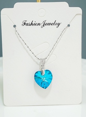 蓝色海洋之心时尚风百搭银饰包邮