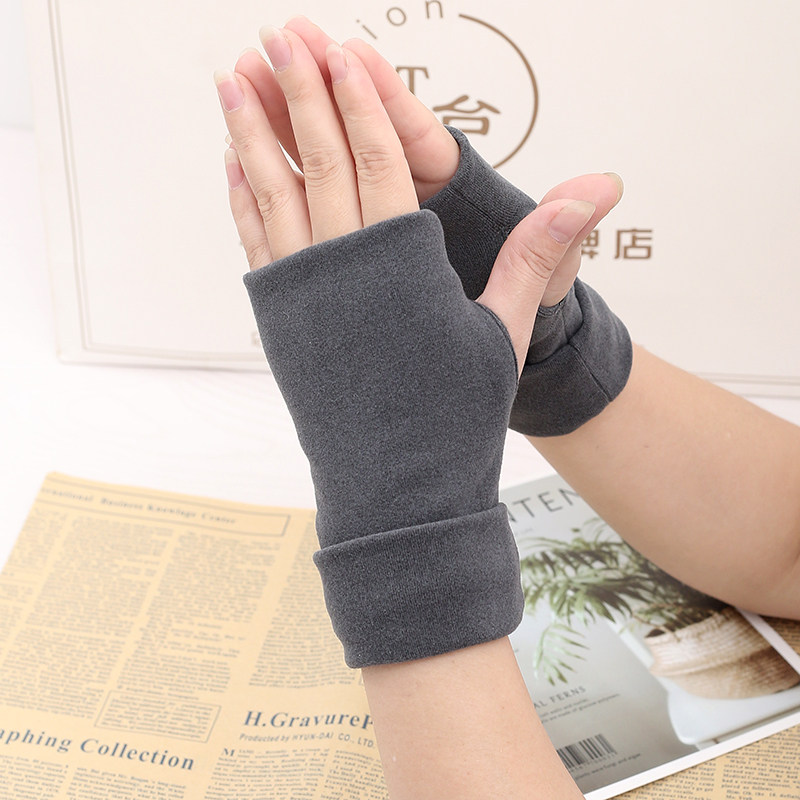 保暖手套冬季加绒加厚女半指学生写字骑车防寒男遮疤纹身手腕护套,淘宝优惠券,粉丝福利购,淘宝优惠卷