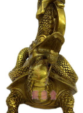 玄武四方神黄铜质风水摆件真武帝