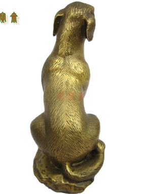 生肖狗小狗纯铜质吉祥物小摆件