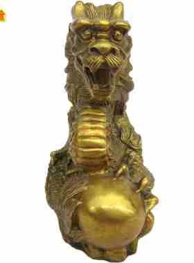 盘龙龙戏珠摆件纯铜质