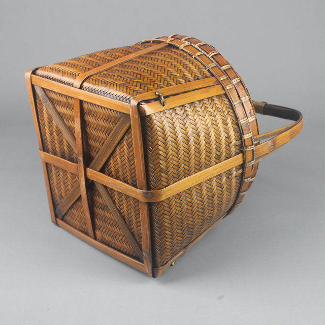 Retro picnic box large tea set storage basket bamboo basket