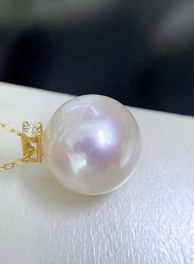 王妃款珍珠项链女简约优雅单钻小灯泡极简锁骨项链淡水珍珠正圆