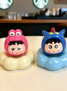 趣味蜡笔小新转转摆件氛围感饰品