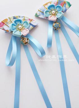 女童流苏对夹和风扇子铃铛头饰