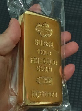 仿真1000g镀金PAMP金条金砖