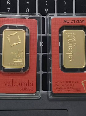 仿真Valcambi 1盎司金条道具1:1复刻瑞士金条黄铜镀金金属摆件