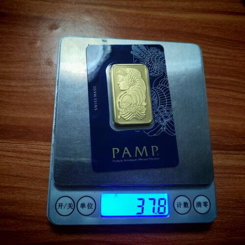 仿真庞博1盎司1:1复刻仿真PAMP金条黄铜镀金金属摆件 - 图3