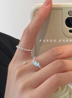 爱心月光石戒指女小众925设计