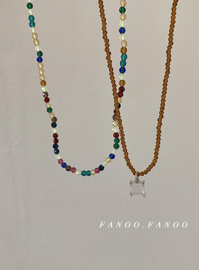彩色串珠复古法式项链