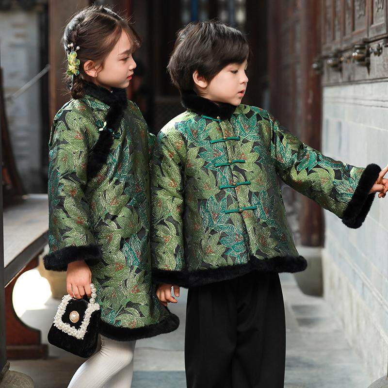 儿童拜年服冬季加厚男女童唐装兄妹装旗袍棉衣姐弟同款汉服外套,淘宝优惠券,粉丝福利购,淘宝优惠卷