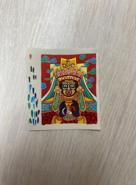 西藏纯手绘唐卡扎基拉姆吊坠项链扎基拉姆随身唐卡拉萨发货包邮