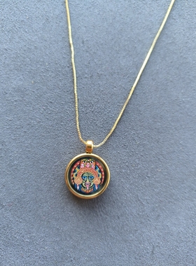 西藏拉萨纯手绘扎基拉姆1.5指尖小唐卡拉萨直发全国包邮小项链