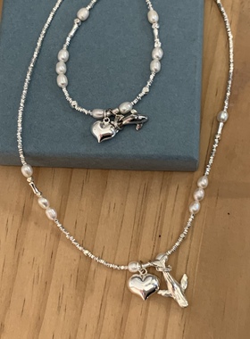 虎鲸大翅鲸925纯银天然珍珠手作项链手链吊坠 碎碎银冲浪潜水海滩