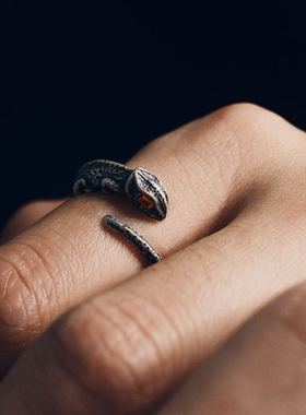 星球纯银开口蠢萌风戒指