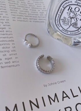 7 rings ins风简约经典小众设计麻花个性开口可调女戒925银