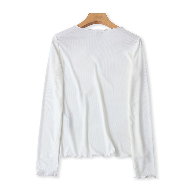 ພາກຮຽນ spring ແລະ summer ຄໍ V ແຂນຍາວ slimming knitted ຄົນອັບເດດ: ຂອງແມ່ຍິງ