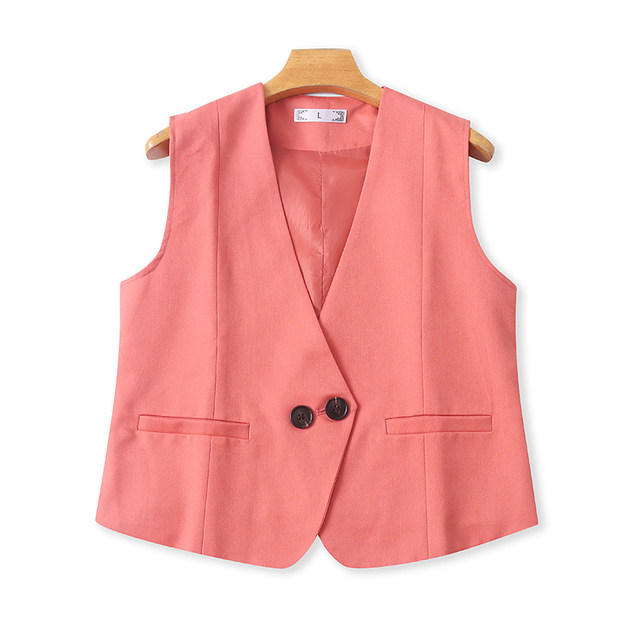 ການຄ້າຕ່າງປະເທດ V-neck suit vest sleeveless jacket ແມ່ຍິງແບບຕາເວັນຕົກ