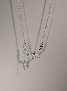 甜酷女生项链月亮星星细蛇链饰品