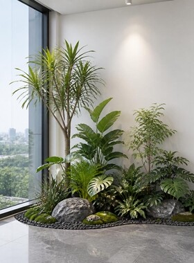 全国上门设计安装仿真绿植盆栽室内客厅办公室桌面装饰品摆件定制