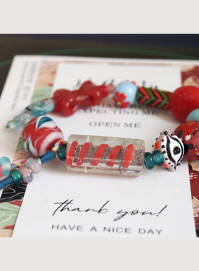 珠莲碧荷小熊天然粉水晶手链