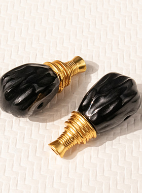 归真居藏式玛瑙三通佛塔佛头文玩三通手串手链配珠diy吊坠配件