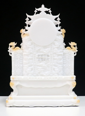 合成汉白玉三清祖师爷神像