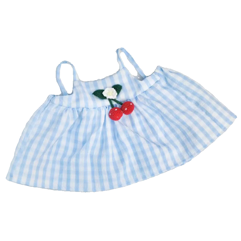 40cm娃衣棉花娃娃衣服女娃坐姿娃衣小裙子束发带六一儿童节礼物 - 图3