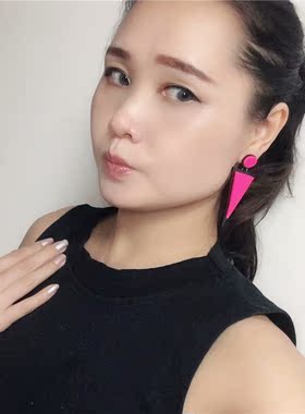 P个性夜店酒吧歌手DJ欧美风格三角形亚克力爆款夸张耳环耳坠钉