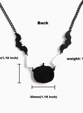 P万圣鬼节时尚搞怪南瓜灯恐怖COS哥特项链T恤短款挂链亚克力