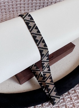 经典复古几何小香风古董珠编织串珠手链可定尺寸细choker颈带颈链