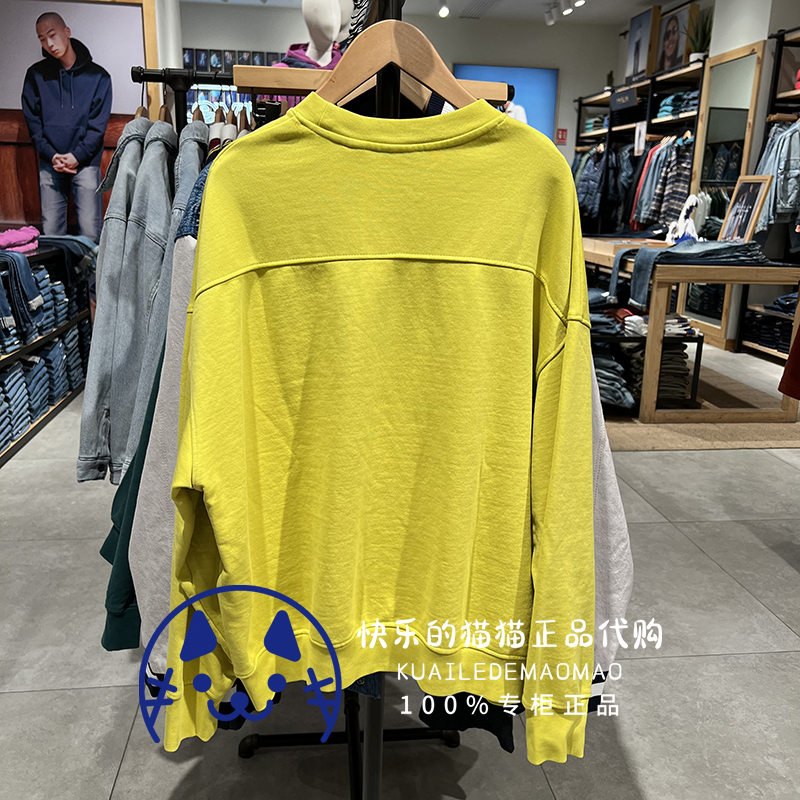 Levis李维斯专柜正品2021 女士宽松绣标圆领套头卫衣A0886-0010 - 图1