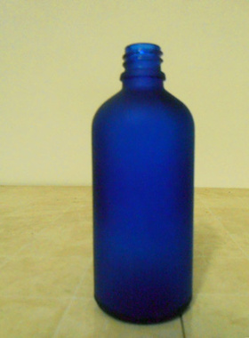 100ml蓝色蒙砂玻璃精油瓶