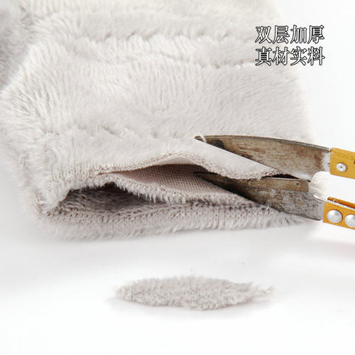 半指手套女冬季男加绒保暖半截可爱学生写字漏指露指冬天打字毛绒 - 图1