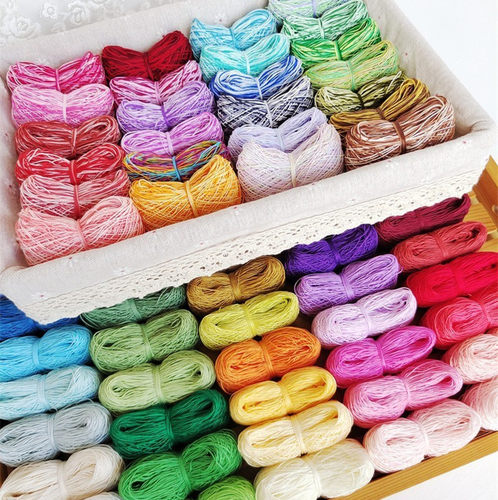 纷颜 微钩梭编手鞠球新手练习8号亚麻蕾丝线手绕线团纯色系列 - 图3