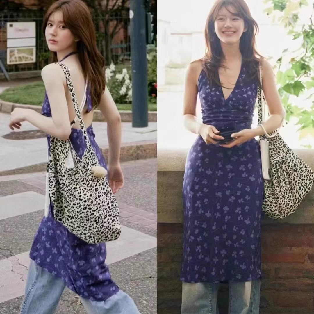 韩国emis包包女帆布包大豹纹百搭布袋大容量时尚潮牌通勤高级感 - 图0