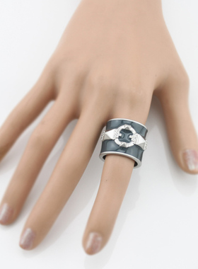 欧美小众设计复古金夸张宽版戒指