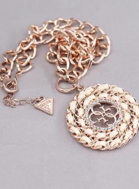 小众设计感海螺化石镶钻项链