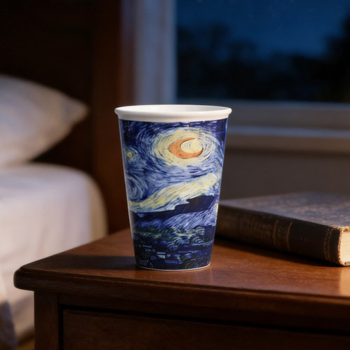 梵高主题陶瓷杯向日葵星空星月夜创意杯子油画艺术水杯生日礼物 - 图2