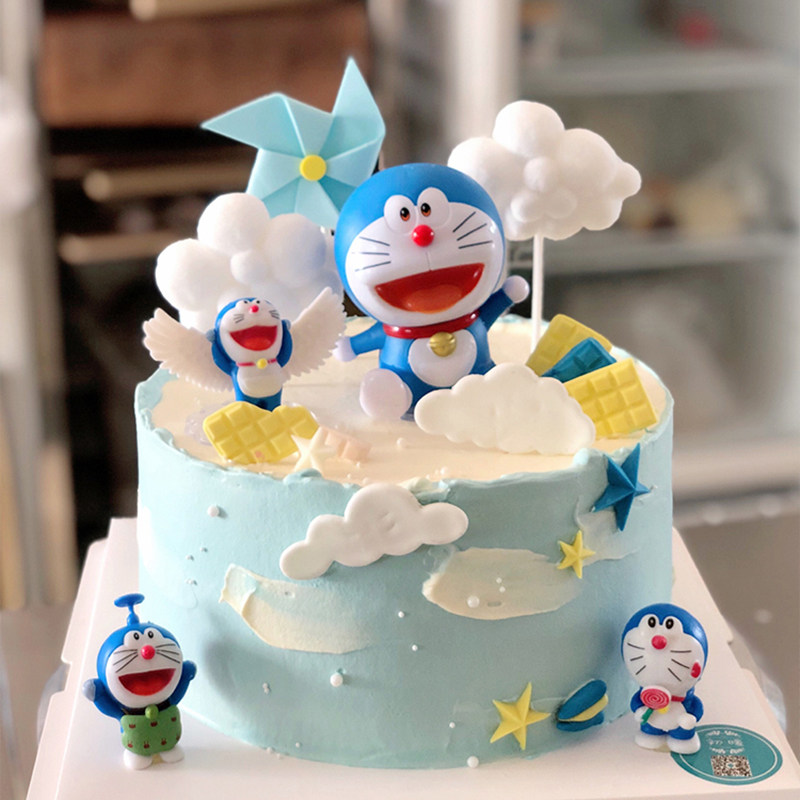 哆啦A梦叮当猫蛋糕装饰摆件蓝胖子机器猫蓝色猫儿童生日甜品装扮,淘宝优惠券,粉丝福利购,淘宝优惠卷