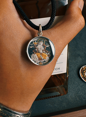 巴赫工作室铁翦金普贤唐卡吊坠