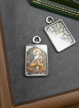 巴赫铁翦金工艺吊坠地藏菩萨唐卡