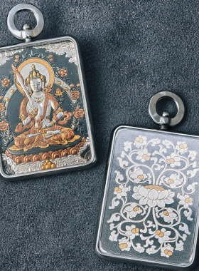 巴赫工作室虚空藏菩萨唐卡国家非遗手工铁翦金工艺吊坠男女项链