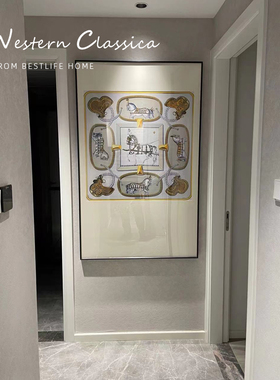 高端铝合金带卡纸轻奢风玄关画