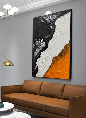 纯手绘油画玄关装饰画客厅挂画
