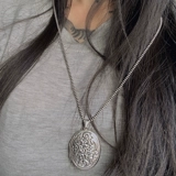 Антикварная старомодная пепельница в виде сердечка, подвеска, серебро 925 пробы, стиль