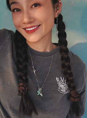 睡莲生生世世 原创设计925纯银天河石飞鸟爱心元素吊坠小众挂坠